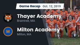 Recap: Thayer Academy  vs. Milton Academy  2019