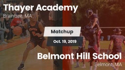 Matchup: Thayer Academy High vs. Belmont Hill School 2019