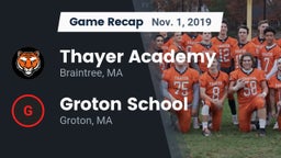Recap: Thayer Academy  vs. Groton School  2019