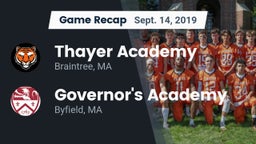 Recap: Thayer Academy  vs. Governor's Academy  2019