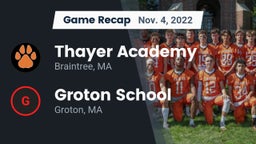 Recap: Thayer Academy  vs. Groton School  2022