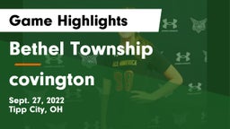 Bethel Township  vs covington  Game Highlights - Sept. 27, 2022