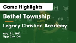 Bethel Township  vs Legacy Christian Academy Game Highlights - Aug. 22, 2023