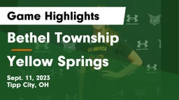 Bethel Township  vs Yellow Springs Game Highlights - Sept. 11, 2023