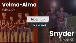 Matchup: Velma-Alma High vs. Snyder  2019