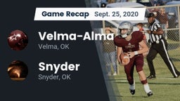 Recap: Velma-Alma  vs. Snyder  2020