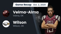 Recap: Velma-Alma  vs. Wilson  2020