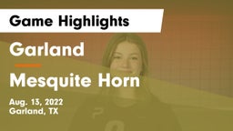 Garland  vs Mesquite Horn  Game Highlights - Aug. 13, 2022