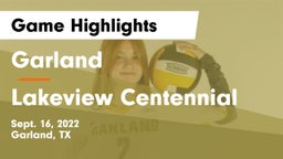 Garland  vs Lakeview Centennial  Game Highlights - Sept. 16, 2022