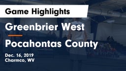 Greenbrier West  vs Pocahontas County Game Highlights - Dec. 16, 2019