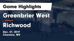 Greenbrier West  vs Richwood  Game Highlights - Dec. 27, 2019