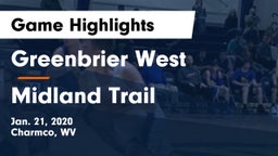 Greenbrier West  vs Midland Trail Game Highlights - Jan. 21, 2020