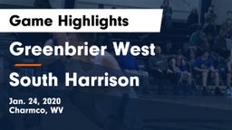 Greenbrier West  vs South Harrison  Game Highlights - Jan. 24, 2020