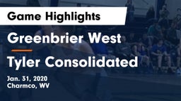 Greenbrier West  vs Tyler Consolidated  Game Highlights - Jan. 31, 2020