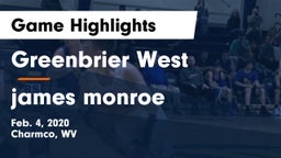 Greenbrier West  vs james monroe Game Highlights - Feb. 4, 2020