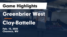 Greenbrier West  vs Clay-Battelle  Game Highlights - Feb. 15, 2020