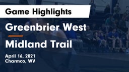 Greenbrier West  vs Midland Trail Game Highlights - April 16, 2021