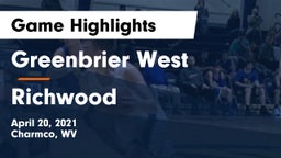 Greenbrier West  vs Richwood  Game Highlights - April 20, 2021