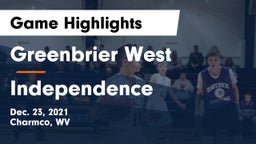 Greenbrier West  vs Independence Game Highlights - Dec. 23, 2021
