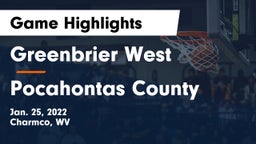 Greenbrier West  vs Pocahontas County Game Highlights - Jan. 25, 2022