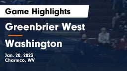 Greenbrier West  vs Washington Game Highlights - Jan. 20, 2023