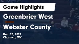 Greenbrier West  vs Webster County  Game Highlights - Dec. 20, 2023