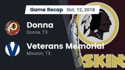 Recap: Donna  vs. Veterans Memorial  2018