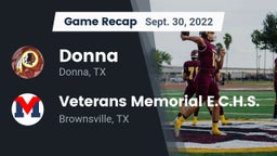 Recap: Donna  vs. Veterans Memorial E.C.H.S. 2022