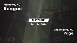 Matchup: Reagan  vs. Page  2016