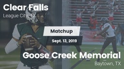 Matchup: Clear Falls vs. Goose Creek Memorial  2019