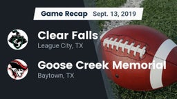 Recap: Clear Falls  vs. Goose Creek Memorial  2019