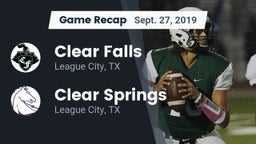 Recap: Clear Falls  vs. Clear Springs  2019