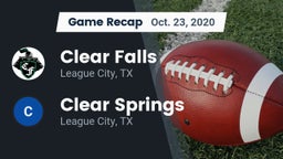 Recap: Clear Falls  vs. Clear Springs  2020