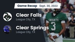 Recap: Clear Falls  vs. Clear Springs  2022
