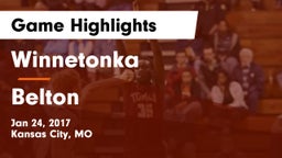 Winnetonka  vs Belton  Game Highlights - Jan 24, 2017