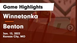 Winnetonka  vs Benton  Game Highlights - Jan. 13, 2022