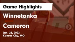 Winnetonka  vs Cameron  Game Highlights - Jan. 28, 2022