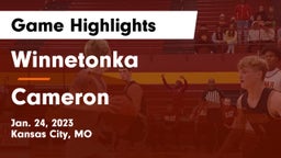 Winnetonka  vs Cameron  Game Highlights - Jan. 24, 2023