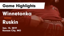 Winnetonka  vs Ruskin  Game Highlights - Jan. 15, 2019