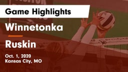 Winnetonka  vs Ruskin  Game Highlights - Oct. 1, 2020