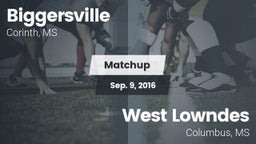 Matchup: Biggersville High Sc vs. West Lowndes  2016