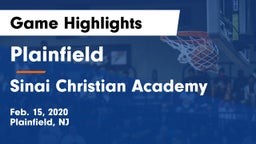 Plainfield  vs Sinai Christian Academy Game Highlights - Feb. 15, 2020