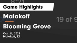 Malakoff  vs Blooming Grove  Game Highlights - Oct. 11, 2022