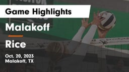 Malakoff  vs Rice  Game Highlights - Oct. 20, 2023