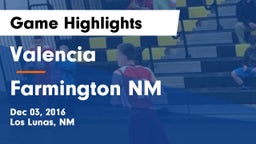 Valencia  vs Farmington NM Game Highlights - Dec 03, 2016