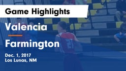 Valencia  vs Farmington  Game Highlights - Dec. 1, 2017