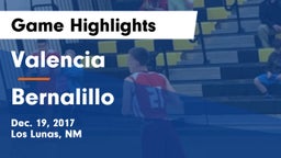 Valencia  vs Bernalillo  Game Highlights - Dec. 19, 2017