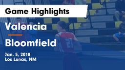 Valencia  vs Bloomfield  Game Highlights - Jan. 5, 2018