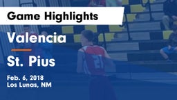 Valencia  vs St. Pius  Game Highlights - Feb. 6, 2018