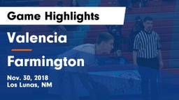 Valencia  vs Farmington  Game Highlights - Nov. 30, 2018